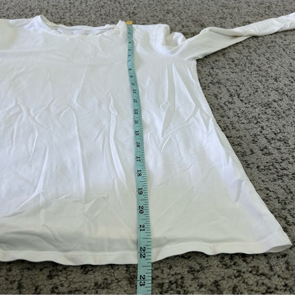 PureJill J.Jill White Stretch Cotton Crew Neck Tee Size Small Petite - Picture 6 of 8